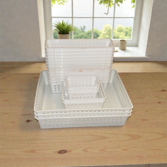 White Storage Basket Set - Picture 2 of 4